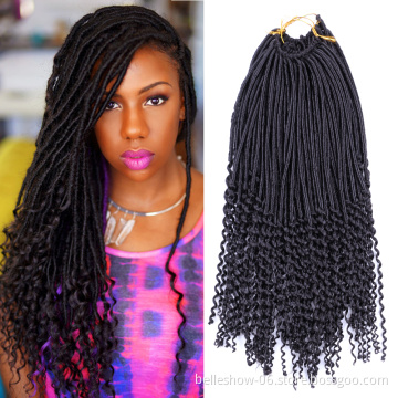 Hot sell 20inch Afro crochet braid hair crochet faux locs curly kinky faux dreadlocks Jerry Curly Faux Locs